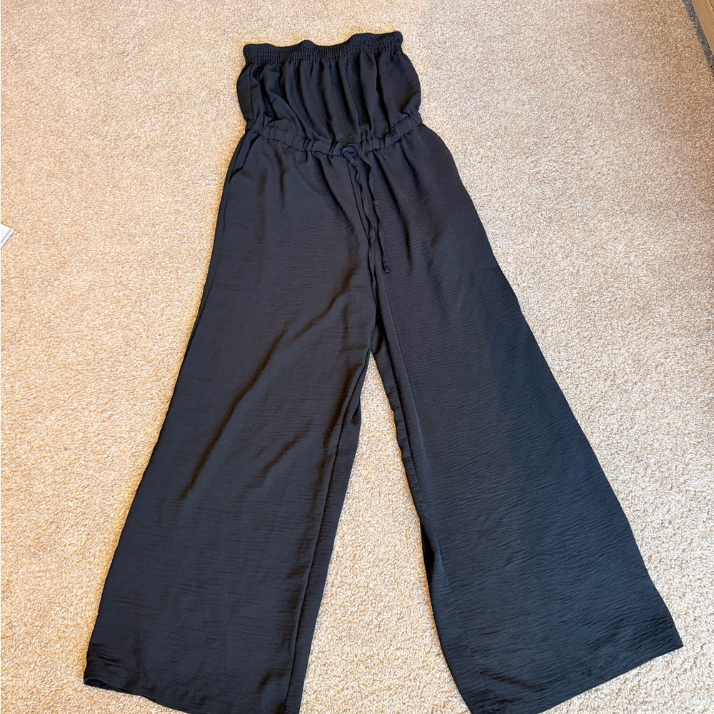 No Boundaries Black Strapless Jumpsuit